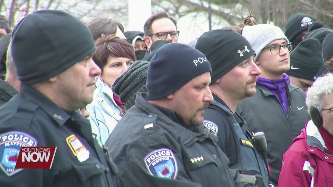 A prayer vigil held for fallen Bluffton Police Officer Dominic Francis